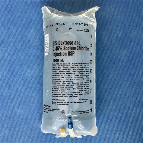 No Rx Required Iv Fluid Bag 5 Dextrose In 0 45 Sodium Chloride D5