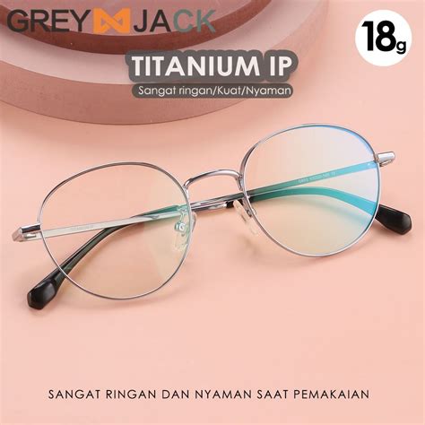 Jual Grey Jack Frame Kacamata Bahan Titanium Model Bulat Ringan Kokoh