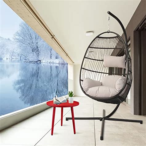 Private Garden Large Hanging Egg Chair With Stand Outdoor Patio Folding