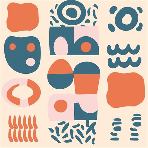 Premium Vector A Collection Of Colorful And Orange Objects With The