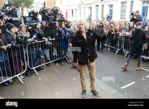 Bob Geldof arrives for the recording of the Band Aid 30 single at Sarm ...