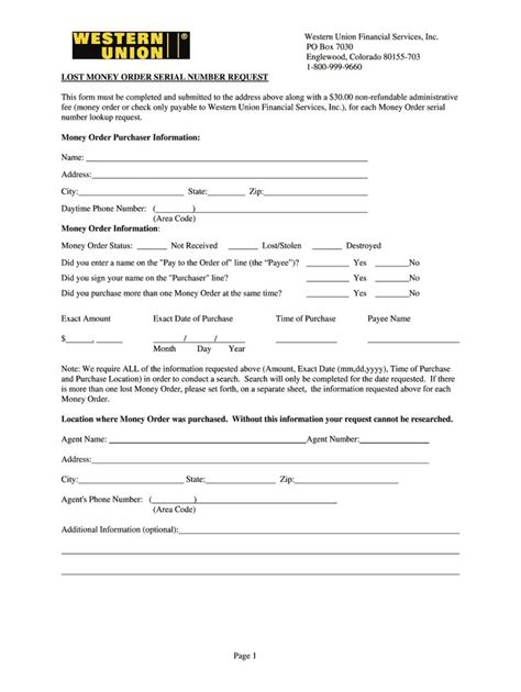 Western Union Form - Fill Online, Printable, Fillable, Blank in Blank ...