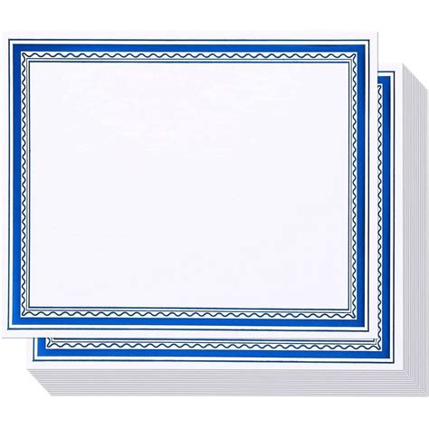 Buy Certificate Paper With Blue Foil Border Award Certificates White