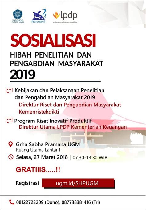 Sosialisasi Hibah Penelitian Dan Pengabdian Masyarakat 2019