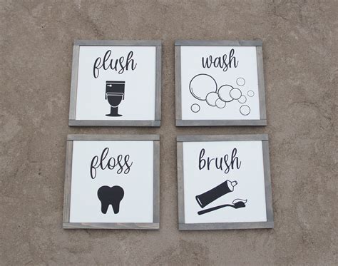 Bathroom Signs Fun Decor Hand Crafted
