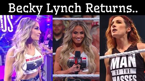 Becky Lynch Returns On Raw For Trish Stratus Wwe Raw Wrestling News