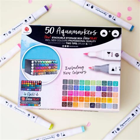 50 Aquamarkers Set Aqua Markers Coloring Markers - Etsy