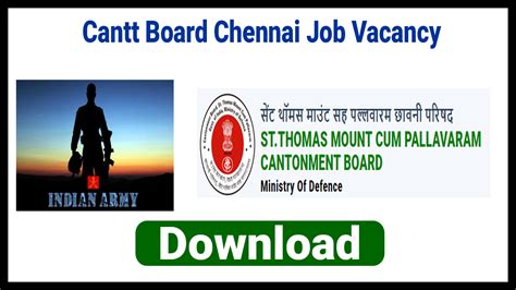 Cantonment Board Chennai Recruitment Apply At Stm Cantt Gov In For