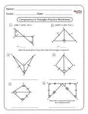 Triangle-Congruence-Practice-Worksheet.pdf - / i Name: |I Score: 1 ...