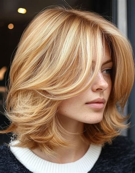 Chic Layered Bob Haircuts Golden Blonde Layered Lob