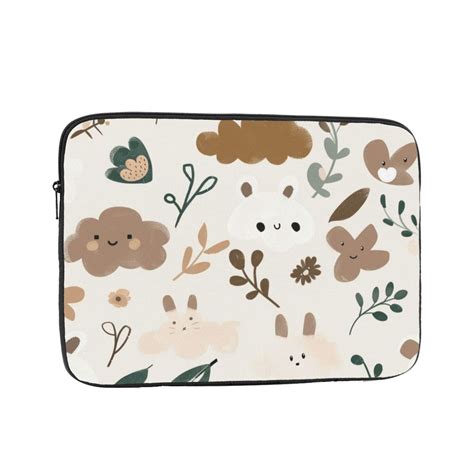 Natural Plant Map Liner Bag With Pocket For Laptops And Laptops