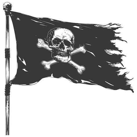 Premium Vector Silhouette Pirate Flag With A Skull And Crossbones