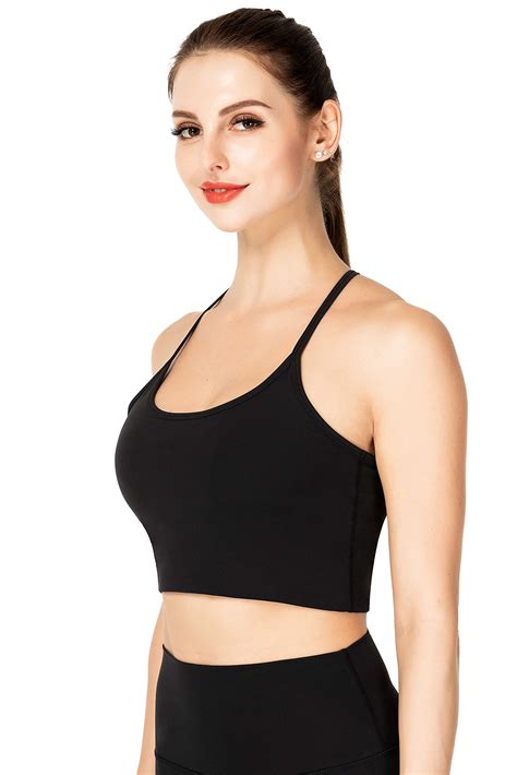 Sunzel Workout Tops For Women Longline Strappy Sport Bra Crop Tank For Yoga Gym