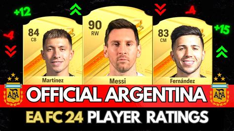 EA FC 24 OFFICIAL ARGENTINA PLAYER RATINGS FIFA 24 FT Messi