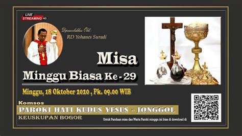 Misa Hari Minggu Biasa Xxix Minggu Oktober Pk Wib