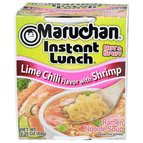 Maruchan Instant Lunch Lime Chili Flavor With Shrimp Hot Spicy Ramen Noodle Soup Ounce