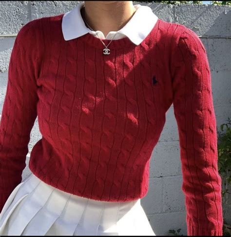 Pin By Melanie Sorrentino On Outfits Shirt Outfit Women Red Sweater