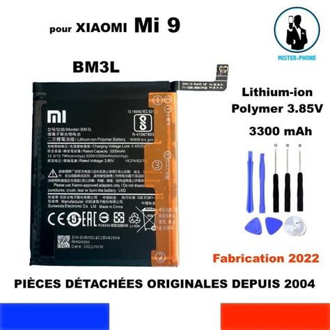 BATTERIE ORIGINALE BM3L XIAOMI Mi 9 Mi9 3300mAh 12 7Wh M1902F1 SERIES