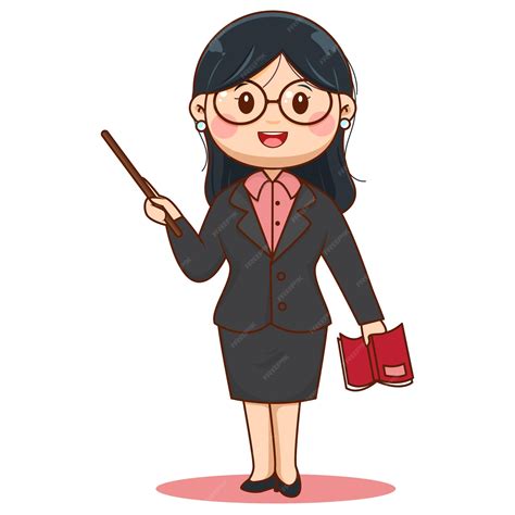 Premium Vector Cute Female Teacher Cartoon Character