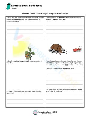 Free Printable Ecological Relationships Worksheets