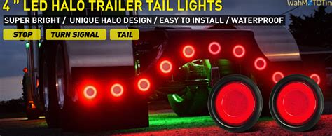 Amazon WahMOTOTin 2pcs 4 Inch Round LED Trailer Trucks Halo Brake