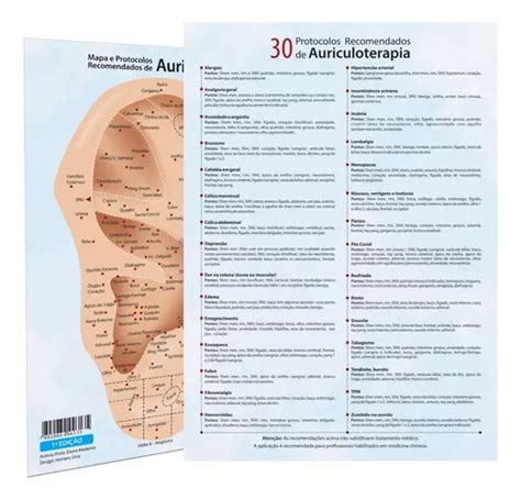 Protocolos De Auriculoterapia Mapa Ponto Acupuntura Aur Culo Venda Em