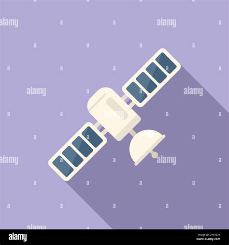 Space Satellite Icon Flat Vector Control Center Monitor Process Stock