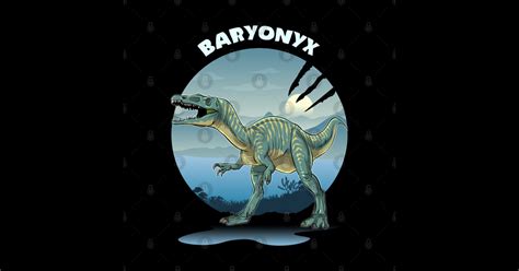 Baryonyx Dinosaur Design With Background Dinosaurs Sticker Teepublic