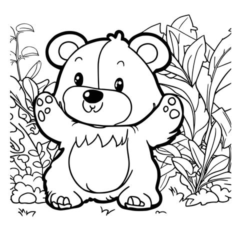 Cute Teddy Bear Coloring Pages for Kids 23525742 Vector Art at Vecteezy