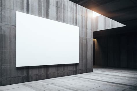 Premium Photo Modern Gallery Room With Empty Billboard On Wall