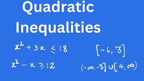 Quadratic Inequalities Solving Quadratic Inequalities Youtube