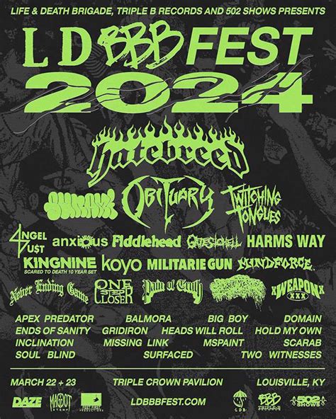 Hatebreed Obituary Twitching Tongues And More Announced For Ldb Fest 2024 Lambgoat