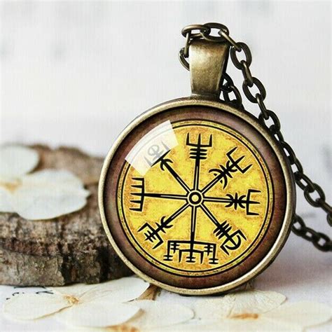 Viking Odin S Symbol Of Norse Runic Pendant Necklace Runes Vegvisir