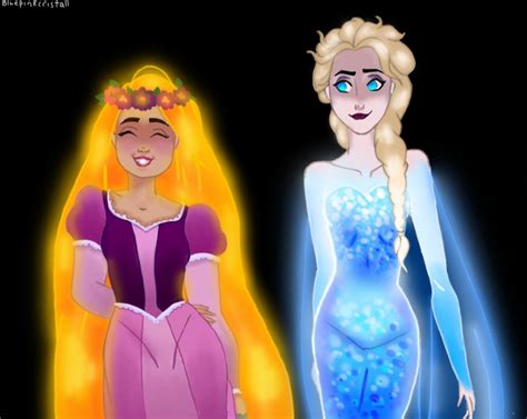 Rapunzel And Elsa By Bluepinkcristall On Deviantart