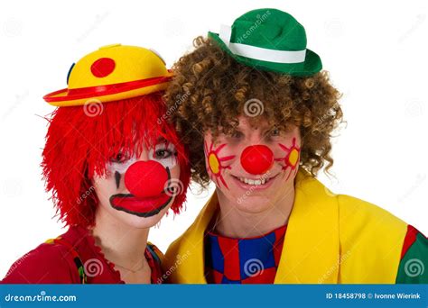 clown couple stock photo image  costume portraits