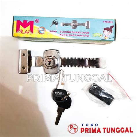 Jual Kunci Etalase Kaca Milan 2 Gigi Kunci Lemari Etalase Kaca Geser