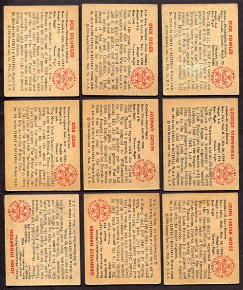 Lot Detail 1950 Bowman Lot Of 32 Different