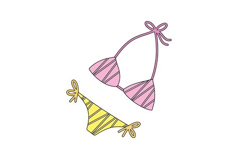 Summer Bikini Fill Line Icon Graphic By Kindaweird Studio Creative