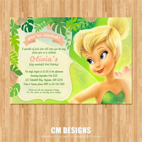 Tinkerbell Invitation Template Free Luxury Tinkerbell Birthday