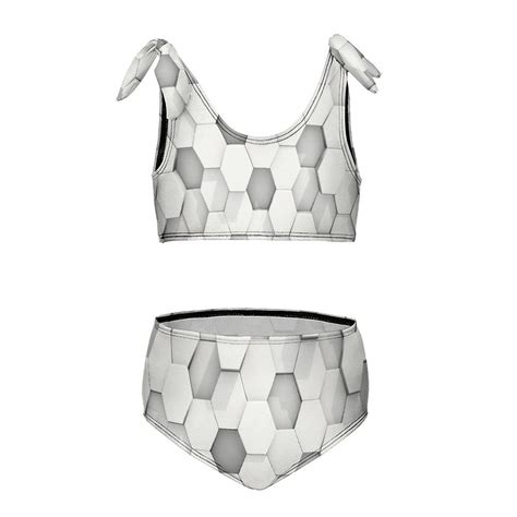 D Hexagon Tile Brick Pattern Girl S Piece Bikini Set Beach Sport Swimsuit Swimwear Y Cm