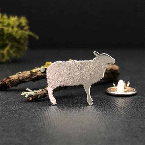 Silver Sheep Lapel Pin Etsy