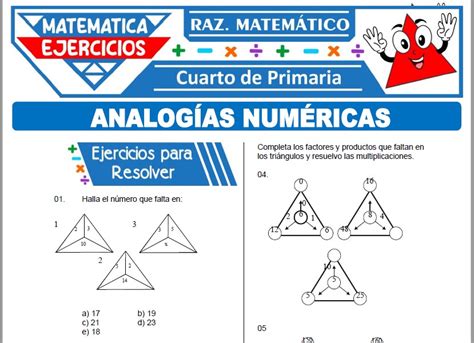 Ejercicios De Analog As Num Ricas Para Cuarto De Primaria