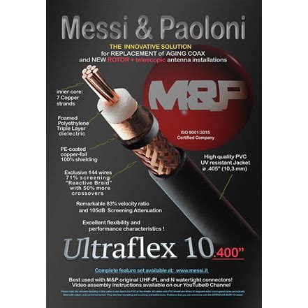 Messi Paoloni Ultraflex 10 Premium 400 Coax Cable Custom Length