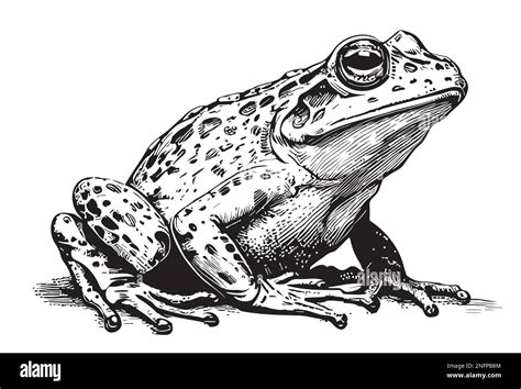 Frog Hand Drawn Sketch Vector Illustration Reptiles Stock Vector Image