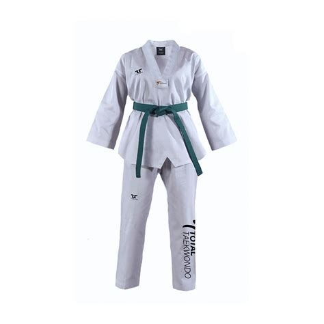 Total Taekwondo White Collar Dobok Total Taekwondo