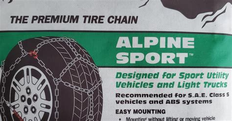 Alpine Premier Tire Chains For Sports Utility Vehicles And Light Trucks