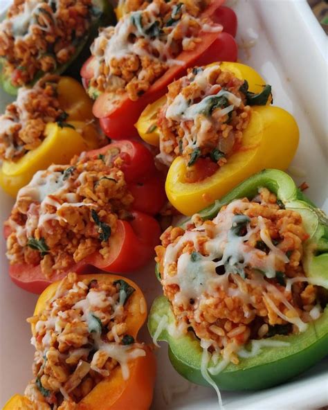 Simple And Delicious Turkey Stuffed Peppers Clean Eating Approved