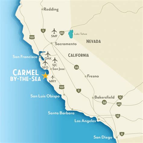 Map Of Central California Coast Towns Printable Maps