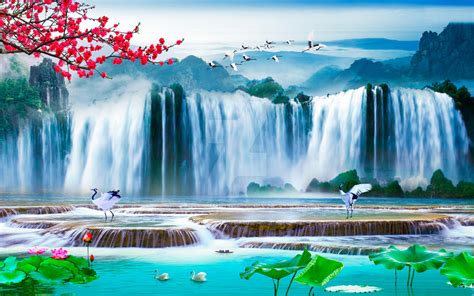 Chinese Painting Waterfall By Abiliofernandez On Deviantart
