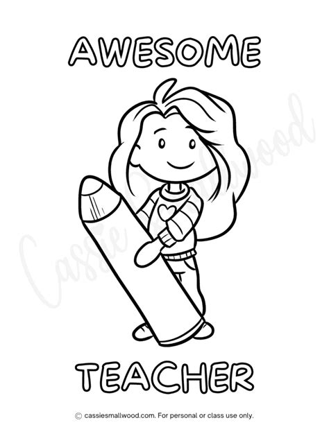 22 Cute Teacher Appreciation Coloring Pages And Cards Cassie Smallwood